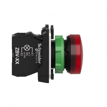 Harmony signallampe komplet med LED i rød farve og 230-240VAC forsyning XB5AVM4