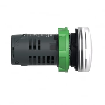 Harmony signallampe helstøbt med kraftig LED i hvid farve og 24VAC/DC forsyning XB5EVB1