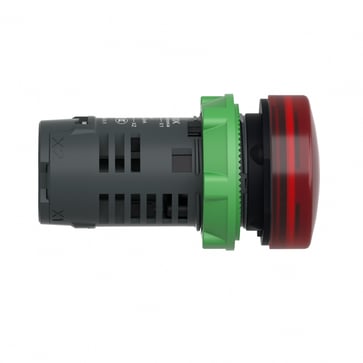 Red Monolithic pilot light Ø22 plain lens with integral LED 110...120V XB5EVG4