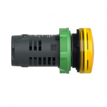 Harmony signallampe helstøbt med kraftig LED i gul farve og 110-120VAC forsyning XB5EVG8