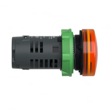 Harmony signallampe helstøbt med kraftig LED i orange farve og 230-240VAC forsyning XB5EVM5