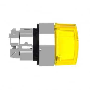 Harmony drejegreb i metal for LED med 3 positioner og fjeder-retur til midt i gul farve ZB4BK1583