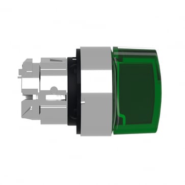 Harmony drejegreb i metal for LED med 3 positioner og fjeder-retur fra V-til-M i grøn farve ZB4BK1733