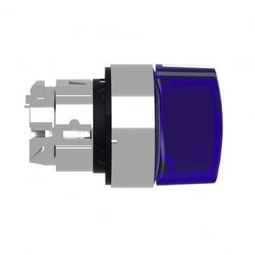 Harmony drejegreb i metal for LED med 3 positioner og fjeder-retur fra V-til-M i blå farve ZB4BK1763