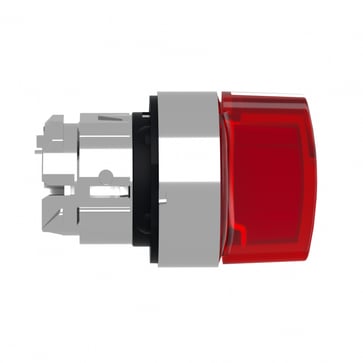 Harmony drejegreb i metal for LED med 3 positioner og fjeder-retur fra H-til-M i rød farve ZB4BK1843