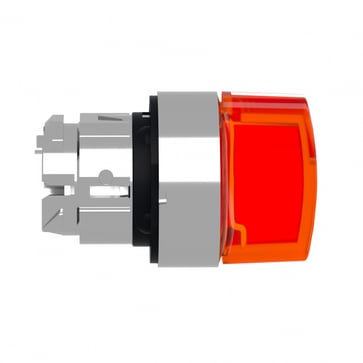 Harmony drejegreb i metal for LED med 3 positioner og fjeder-retur fra H-til-M i orange farve ZB4BK1853