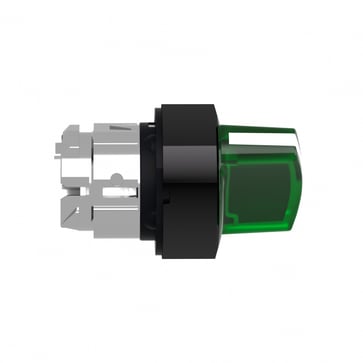 Harmony drejegreb i sort metal for LED med 2 faste positioner i grøn farve ZB4BK12337