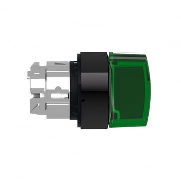 Harmony drejegreb i sort metal for LED med 3 faste positioner i grøn farve ZB4BK13337
