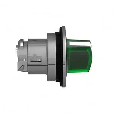 Harmony flush drejegreb i metal for LED med 2 faste positioner i grøn farve ZB4FK1233