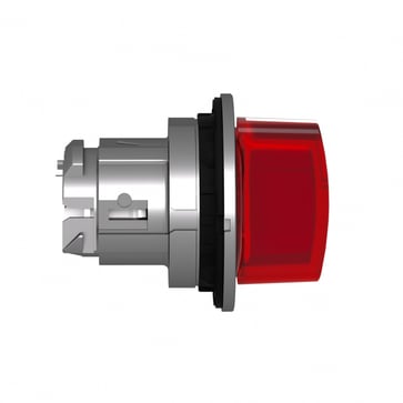 Harmony flush drejegreb i metal for LED med 3 positioner og fjeder-retur fra H-til-M i rød farve ZB4FK1843