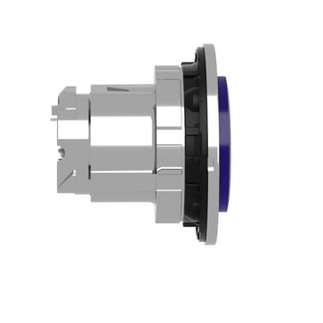 Harmony flush lampetrykshoved i metal for LED med fjeder-retur og ophøjet trykflade i blå farve ZB4FW163