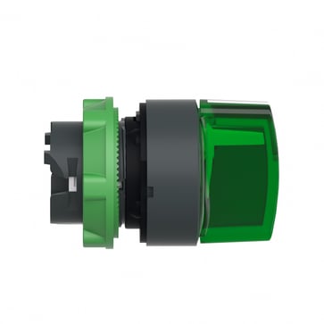Harmony drejegreb i plast for LED med 3 positioner og fjeder-retur fra H-til-M i grøn farve ZB5AK1833