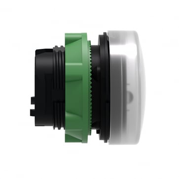 Head for pilot light, Harmony XB5, white, 22mm, with plain lens, universal LED ZB5AV013E