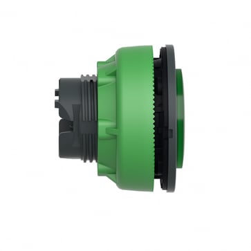 Harmony flush trykknapshoved i plast med kip-funktion f/LED og label under en grøn høj trykflade ZB5FH33