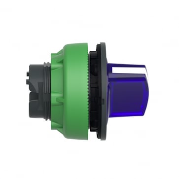 Harmony flush drejegreb i plast for LED med 2 positioner og fjeder-retur fra H-til-V i blå farve ZB5FK1463