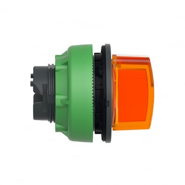 Harmony flush drejegreb i plast for LED med 3 positioner og fjeder-retur til midt i orange farve ZB5FK1553
