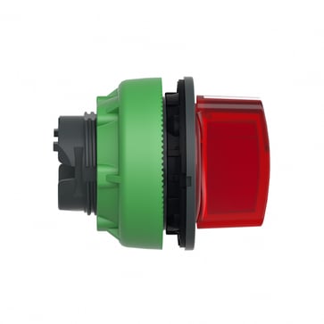 Harmony flush drejegreb i plast for LED med 3 positioner og fjeder-retur fra H-til-M i rød farve ZB5FK1843