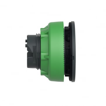 Harmony flush lampetrykshoved i plast for LED med fjeder-retur og plan trykflade med grøn ring ZB5FW933