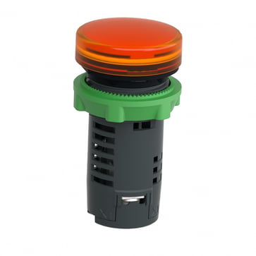 Harmony signallampe helstøbt med kraftig LED i orange farve og 24VAC/DC forsyning XB5EVB5