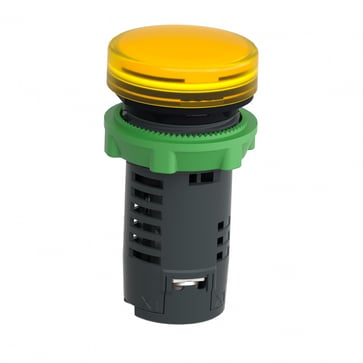 Harmony signallampe helstøbt med kraftig LED i gul farve og 230-240VAC forsyning XB5EVM8