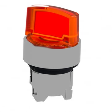 Harmony drejegreb i metal for LED med 2 positioner og fjeder-retur fra H-til-V i orange farve ZB4BK1453