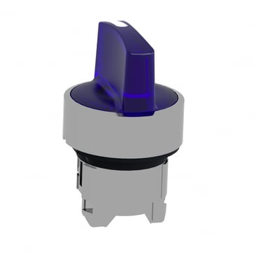 Harmony drejegreb i metal for LED med 3 positioner og fjeder-retur fra V-til-M i blå farve ZB4BK1763
