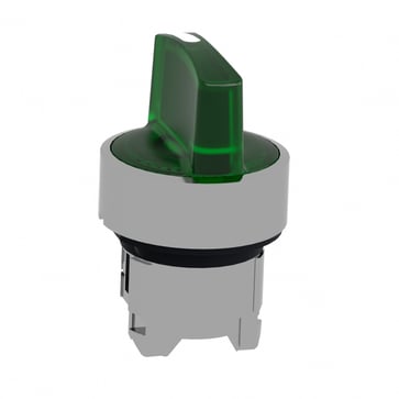 Harmony drejegreb i metal for LED med 3 positioner og fjeder-retur fra H-til-M i grøn farve ZB4BK1833