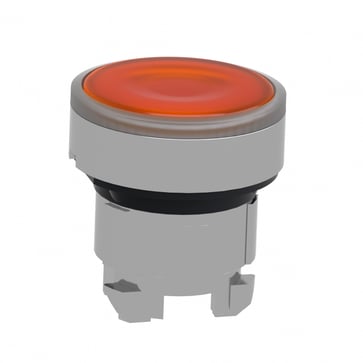 Harmony lampetrykhoved i metal for LED med fjeder-retur og plan trykflade i orange farve ZB4BW353