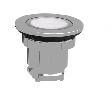 Harmony flush trykknaphoved i metal for LED med fjeder-retur og isætning af label under den hvide trykflade ZB4FA18