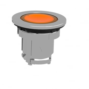 Harmony flush trykknaphoved i metal for LED med fjeder-retur og isætning af label under den orange trykflade ZB4FA58