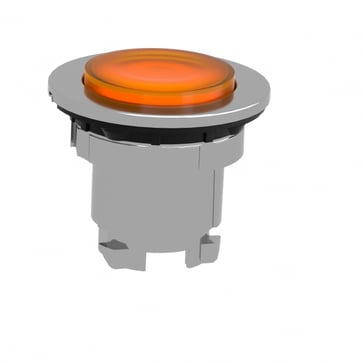 Harmony flush trykknaphoved i metal for LED med kip-funktion og isætning af label under den orange ophøjede trykflade ZB4FH53