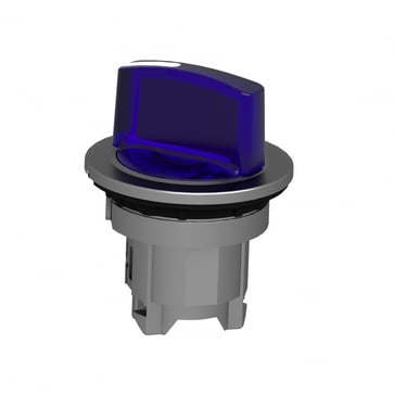 Harmony flush drejegreb i metal for LED med 2 faste positioner i blå farve ZB4FK1263