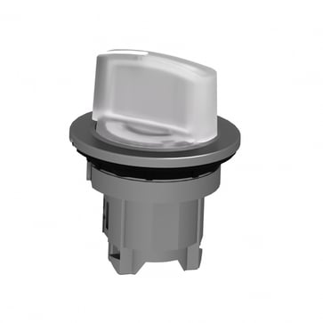 Harmony flush drejegreb i metal for LED med 2 positioner og fjeder-retur fra H-til-V i hvid farve ZB4FK1413
