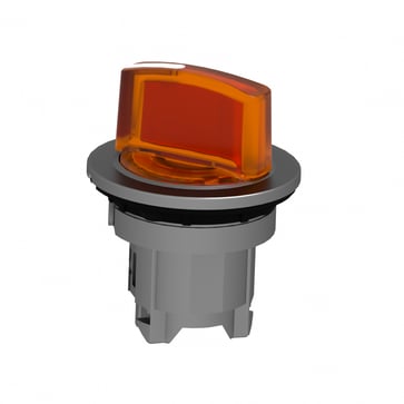 Harmony flush drejegreb i metal for LED med 2 positioner og fjeder-retur fra H-til-V i orange farve ZB4FK1453