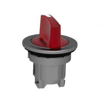 Harmony flush drejegreb i metal for LED med 3 positioner og fjeder-retur til midt i rød farve ZB4FK1543