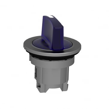Harmony flush drejegreb i metal for LED med 3 positioner og fjeder-retur til midt i blå farve ZB4FK1563