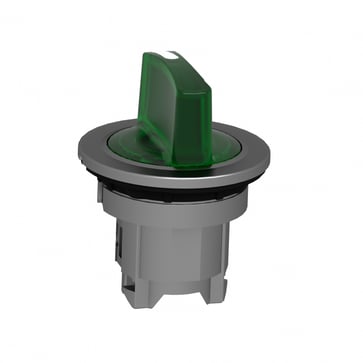 Harmony flush drejegreb i metal for LED med 3 positioner og fjeder-retur fra H-til-M i grøn farve ZB4FK1833