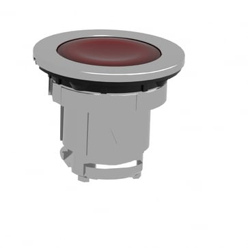 Harmony flush lampetrykshoved i metal for LED med fjeder-retur og plan trykflade i rød farve ZB4FW343