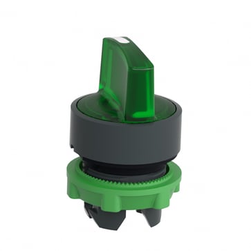 Harmony drejegreb i plast for LED med 3 positioner og fjeder-retur fra V-til-M i grøn farve ZB5AK1733