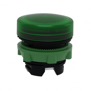 Harmony signallampehoved i plast for LED med riflet linse til udendørs brug i grøn farve ZB5AV033S