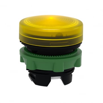 Head for pilot light, Harmony XB5, plastic, yellow, 22mm, universal LED, grooved lens ZB5AV083S