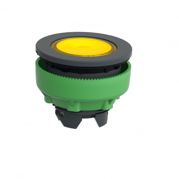 Harmony flush trykknapshoved i plast med kip-funktion f/LED og label under den gule trykflade ZB5FH083