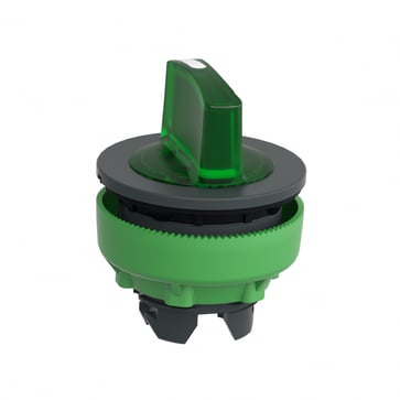 Harmony flush drejegreb i plast for LED med 3 faste positioner i grøn farve ZB5FK1333