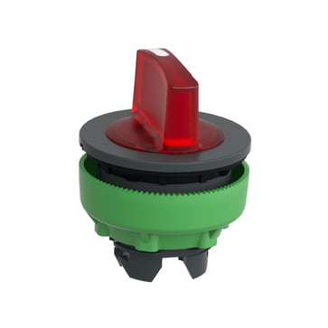 Harmony flush drejegreb i plast for LED med 3 positioner og fjeder-retur til midt i rød farve ZB5FK1543