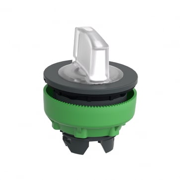 Harmony flush drejegreb i plast for LED med 3 positioner og fjeder-retur fra V-til-M i hvid farve ZB5FK1713