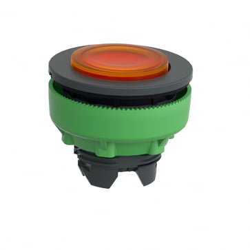 Harmony flush lampetrykshoved i plast for LED med fjeder-retur og høj trykflade i orange farve ZB5FW153