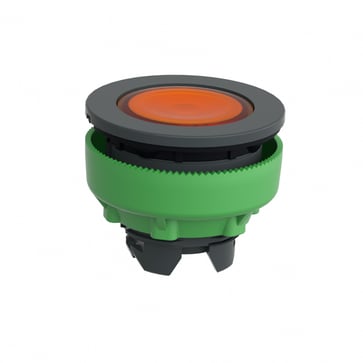 Harmony flush lampetrykshoved i plast for LED med fjeder-retur og plan trykflade i orange farve ZB5FW353