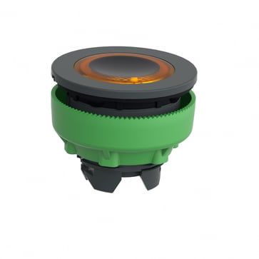 Harmony flush lampetrykshoved i plast for LED med fjeder-retur og plan trykflade med orange ring ZB5FW953