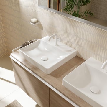 hansgrohe Xelu Q Countertop handrinse basin ground 500/480 with tap hole without overflow, SmartClean White 61014450