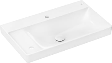 hansgrohe Xelu Q Wash basin with shelf left 800/480 with 2 tap holes without overflow, SmartClean White 61031450
